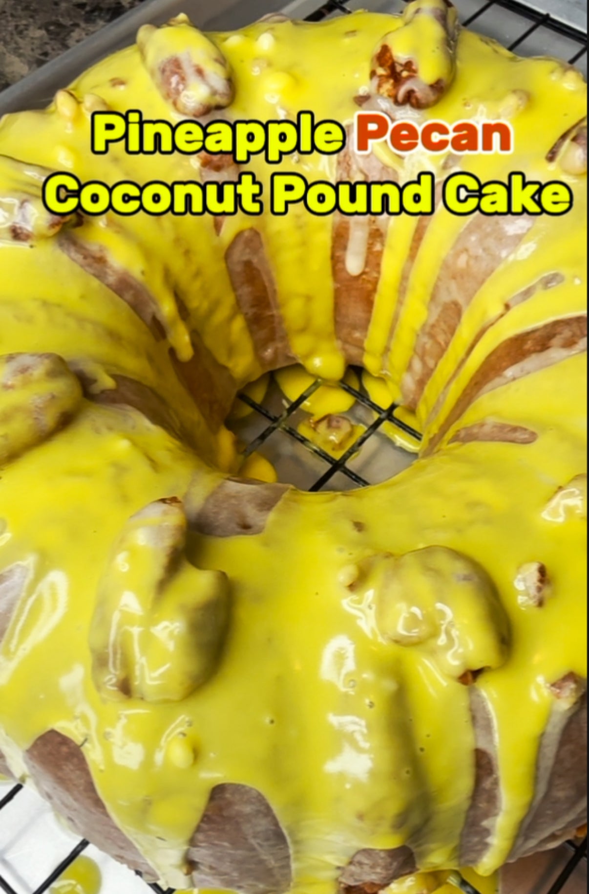Pineapple Pecan Coconut Pound Cake