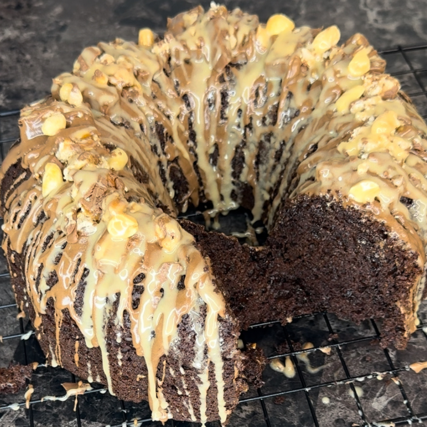 Snickers Bundt Cake